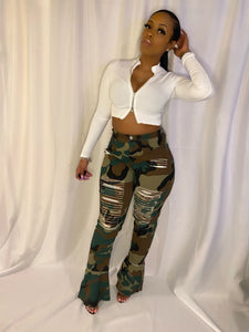 CAMO BELL BOTTOM PANTS